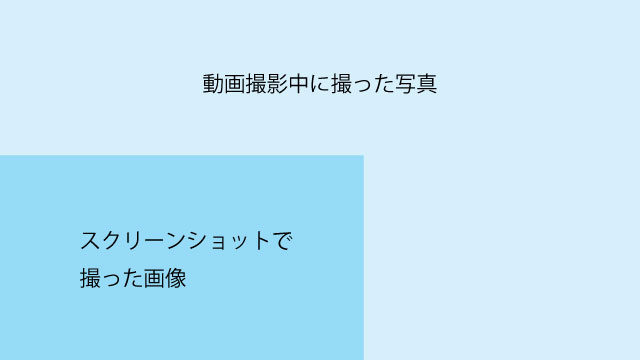 動画撮影中に撮った写真とスクリーンショットの解像度の違い